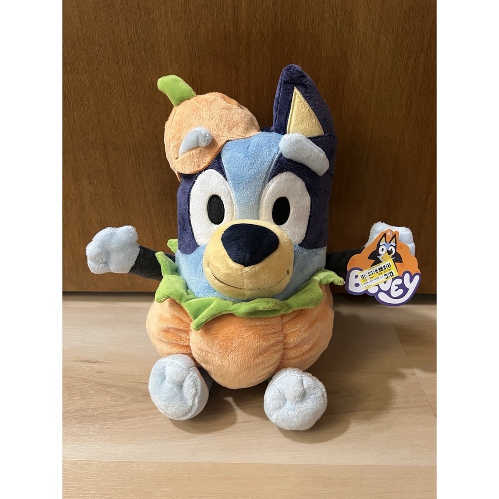 12" Bluey Halloween Pumpkin Plush: Animal Adventure Stuffed Character - Picture 1 of 4